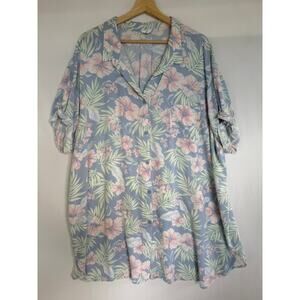 Jasmine & Ginger Hawaiian Pastel Floral Shirt- Size 2XL